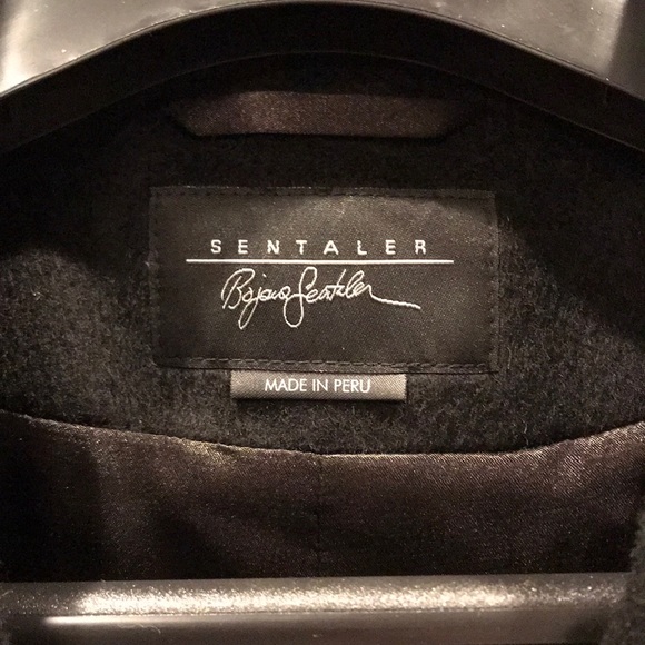 SENTALER baby alpaca black coat, size XS, EUC - Picture 3 of 9